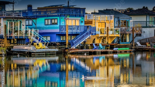 Canvas Print Floating homes of Sausalito, San Francisco
