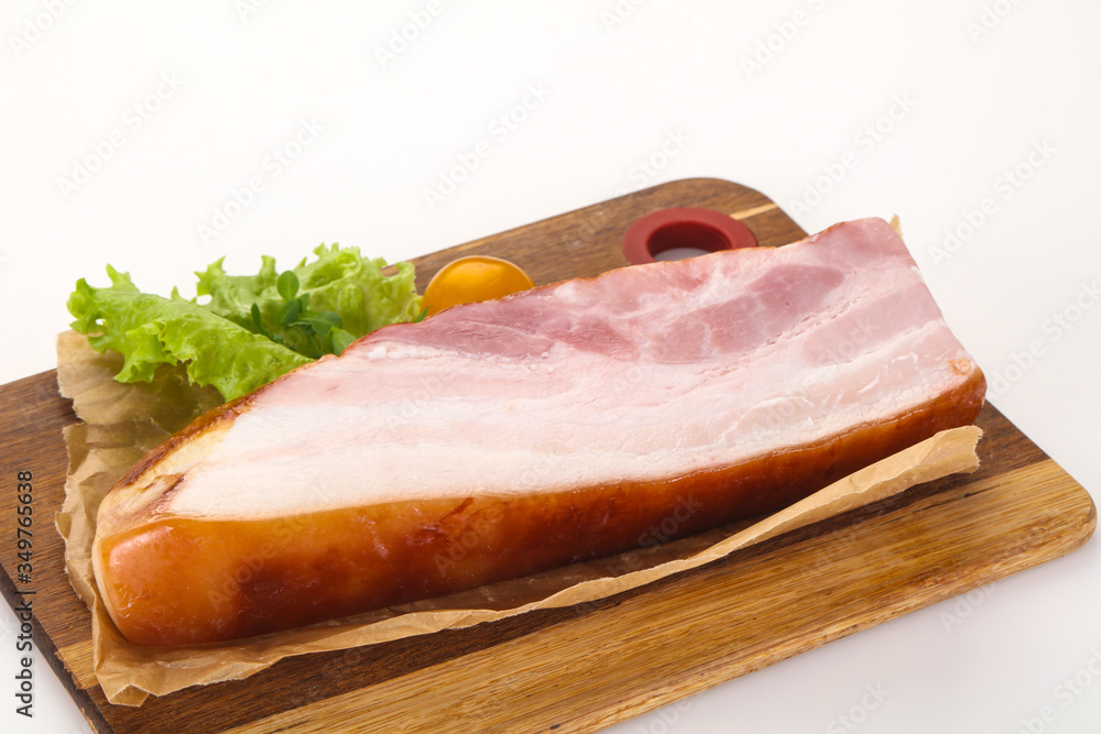 Smoked pork breast with salad leaves Smoked pork breast with salad leaves