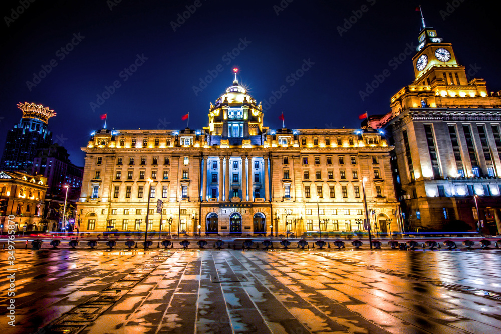 Bund City Bluilding Bund Buildings Evening Shanghai China One of the most famous places in Shanghai and China