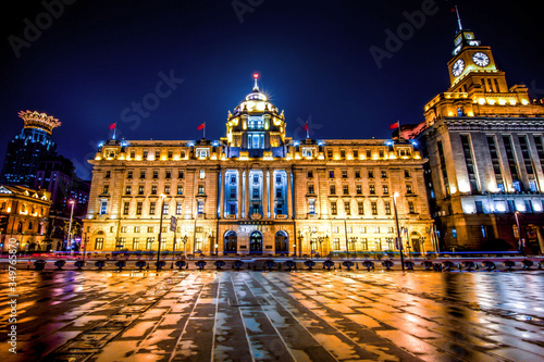 Bund City Bluilding Bund Buildings Evening Shanghai China One of the most famous places in Shanghai and China