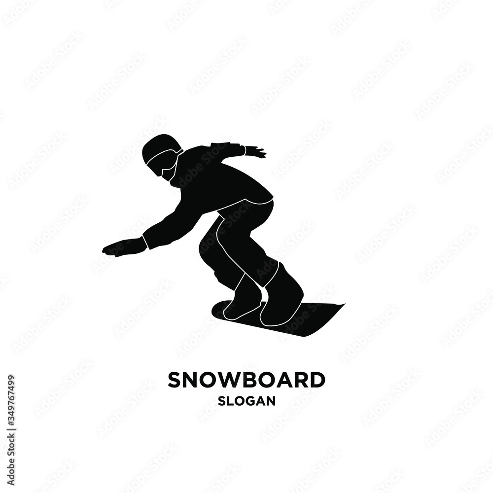 snowboarder silhouette black logo icon design vector illustration isolated background snowboarder silhouette black logo icon design vector illustration isolated background