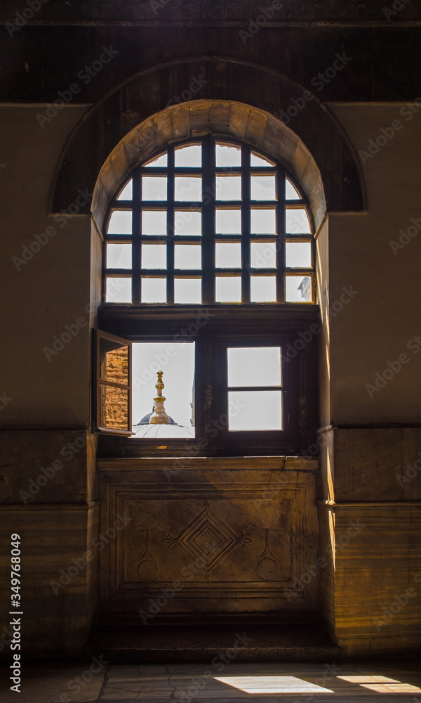 A window in the upper gallery in Ayasofia or Hagia Sofia in Sultanahmet, Istanbul, Turkey, taken on the ground floor. Built in 537 AD as a church, it was converted into a mosque in the mid-1400s.
A window in the upper gallery in Ayasofia or Hagia Sofia in Sultanahmet, Istanbul, Turkey, taken on the ground floor. Built in 537 AD as a church, it was converted into a mosque in the mid-1400s.