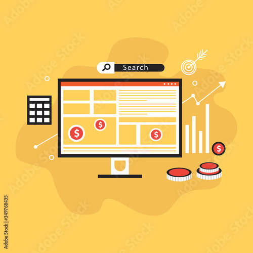 Flat concept for pay per click advertising