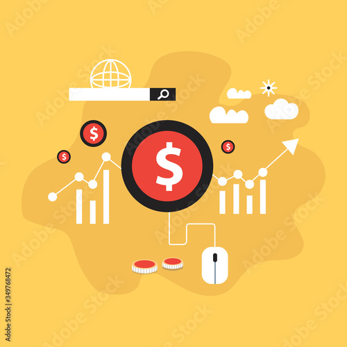 pay per click flat design concept