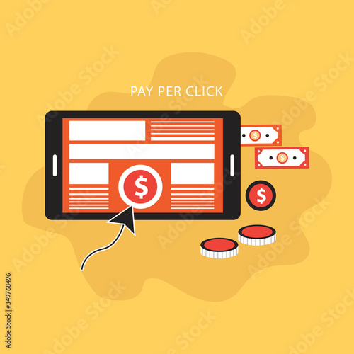 pay per click flat design concept