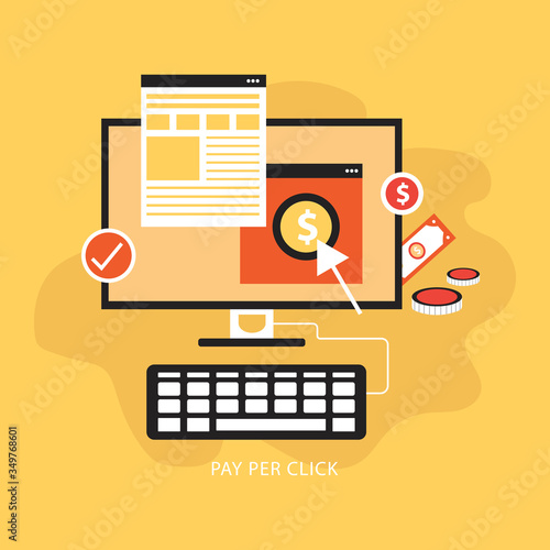 Pay per click management vector concept