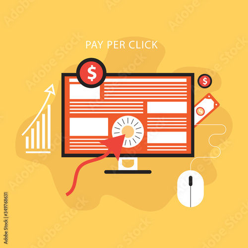 Pay per click, digital advertising concept