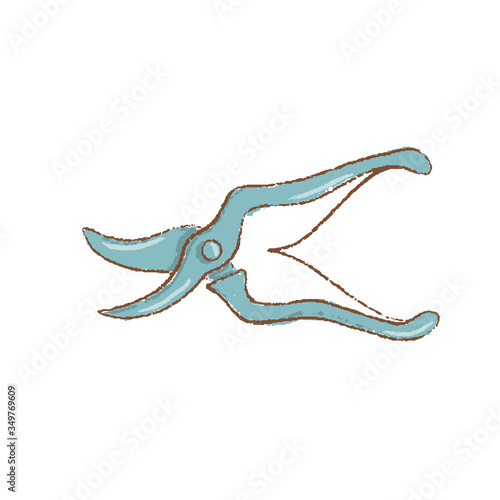 Professional garden pruner or scissors or secateurs isolated on white background with clipping paths