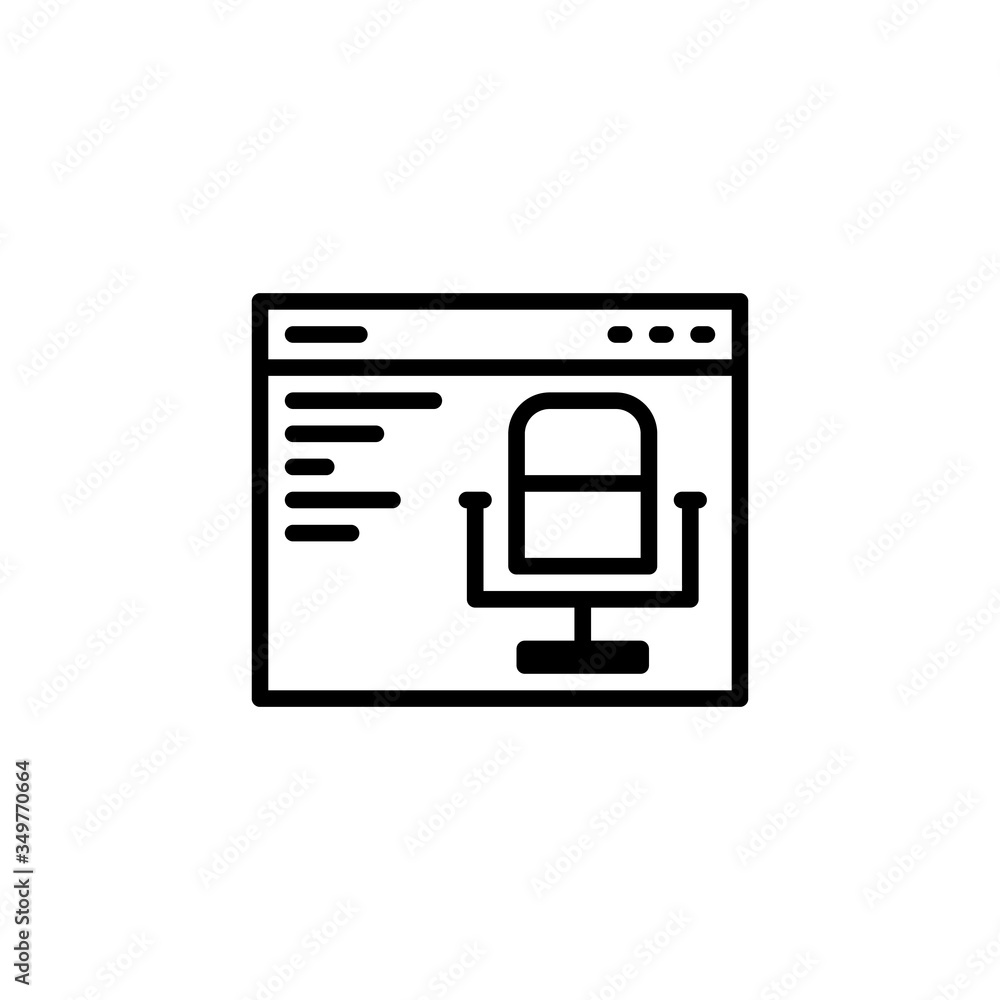 microphone and browser line icon microphone and browser line icon