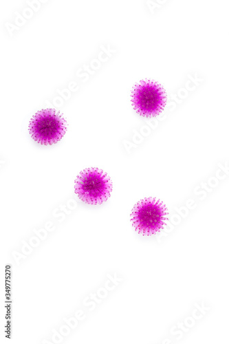 Abstract virus strain model coronavirus covid-19 on white background.