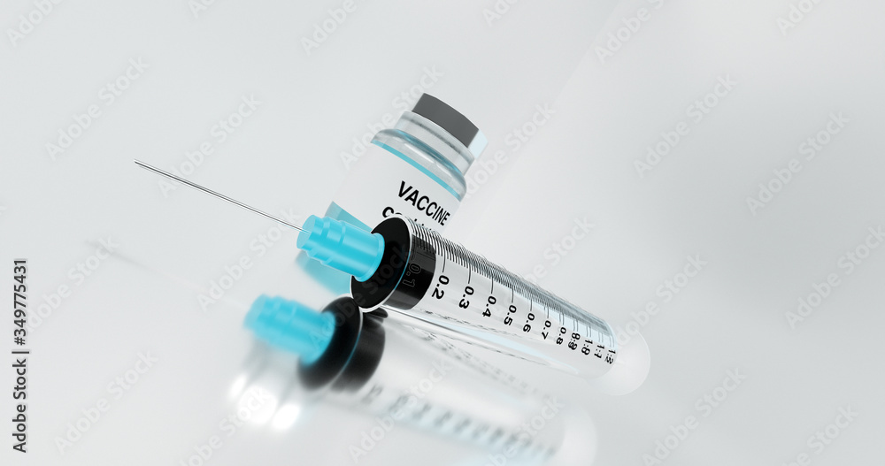 Vaccine bottle with syringe 