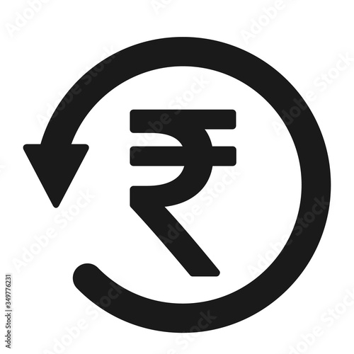 Chargeback icon symbol, return money isolated on white background
