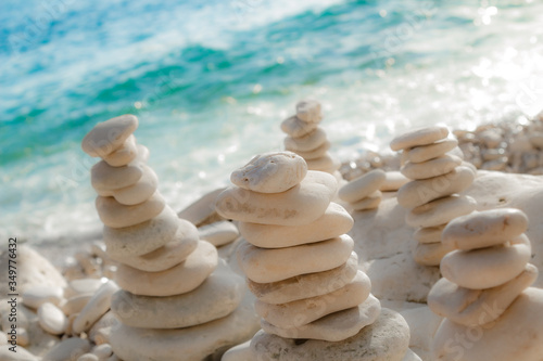 Photography Zen stones on the beach - summertime and good vibes.