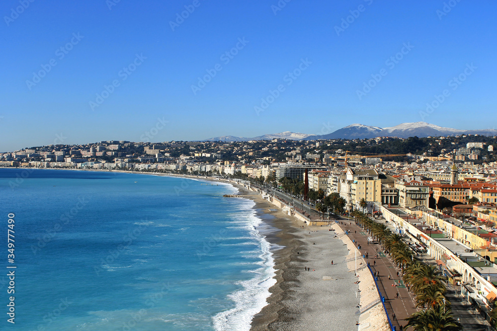 Panoramic view of the city of Nice, France