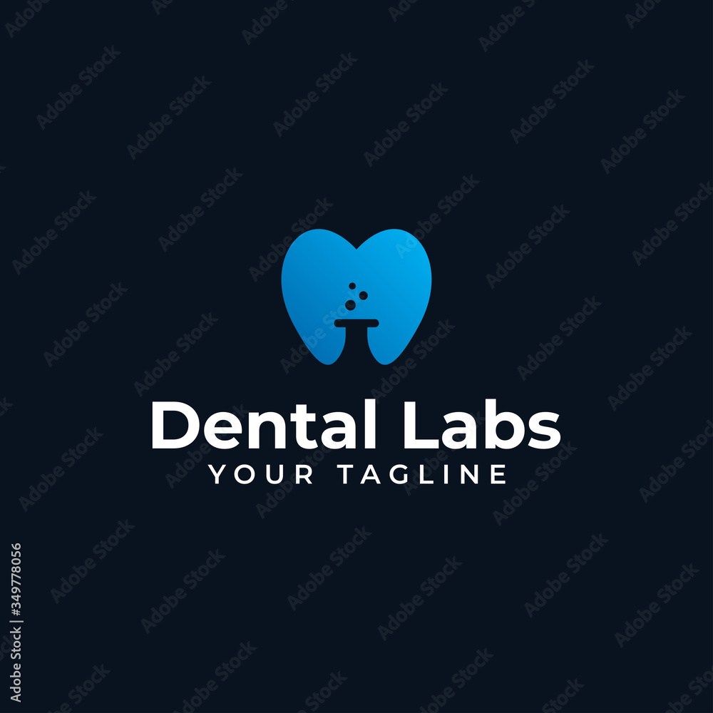 Simple Dental Lab, Tooth, Science Logo Design Template Simple Dental Lab, Tooth, Science Logo Design Template