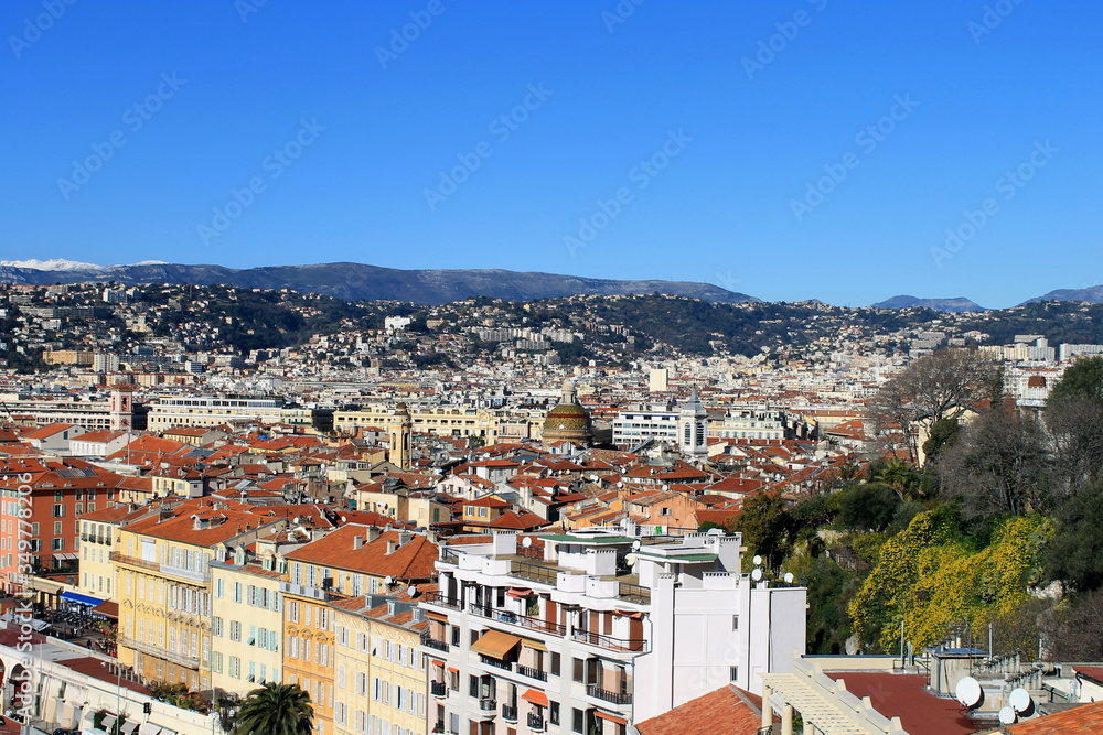 View of the old town of Nice, France