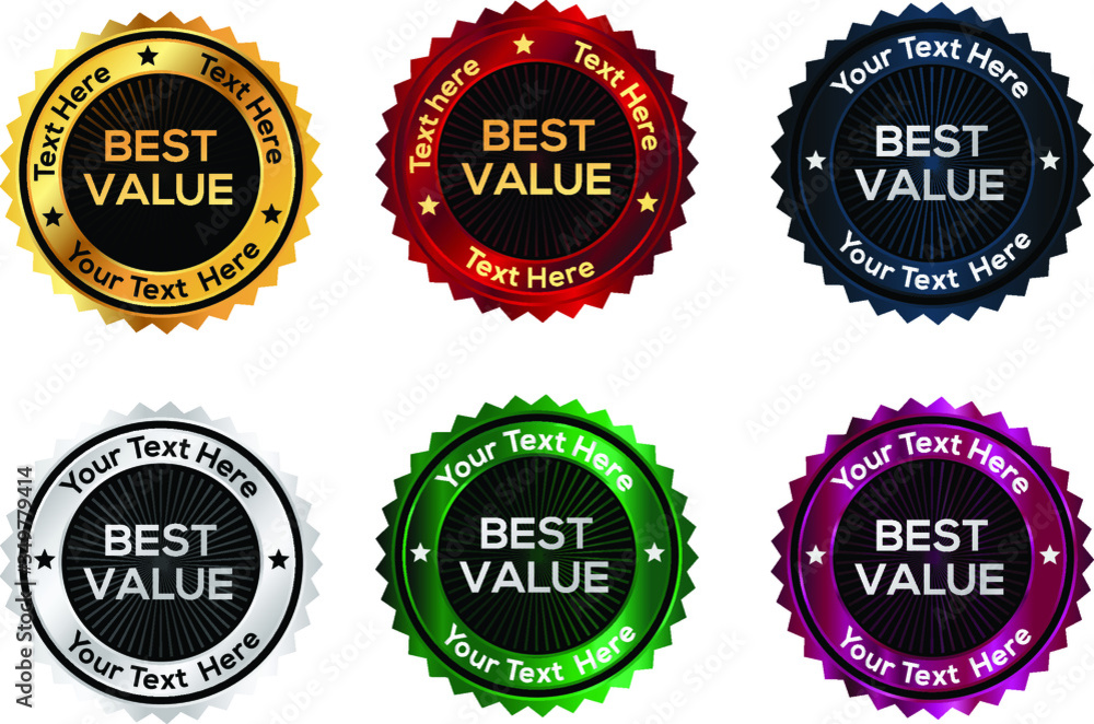 Best Value seal or Badge in metallic colours 