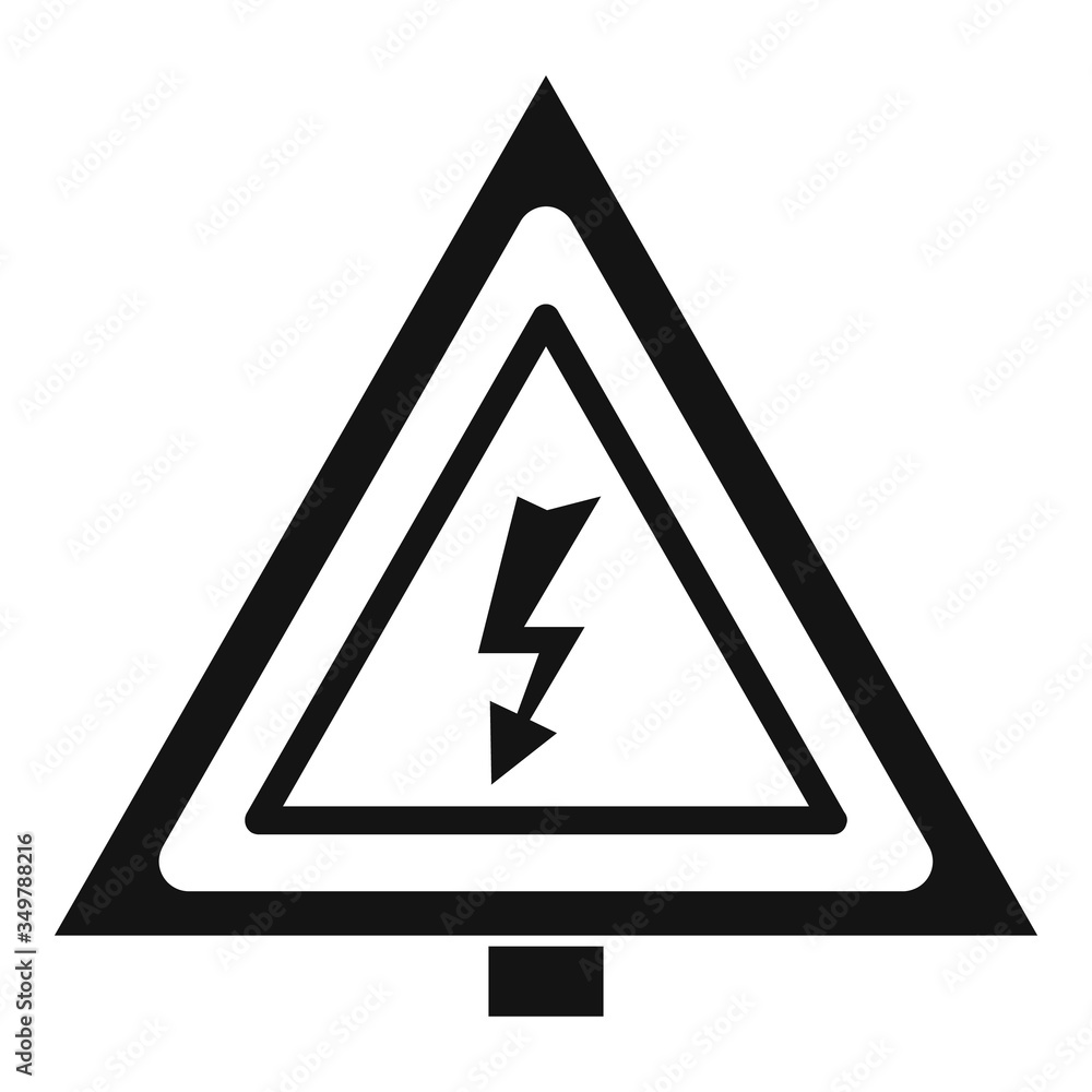 Electric triangle icon. Simple illustration of electric triangle vector icon for web design isolated on white background Electric triangle icon. Simple illustration of electric triangle vector icon for web design isolated on white background