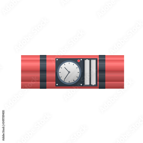 Explosive. A bomb with a timer. Deadline, vector illustration