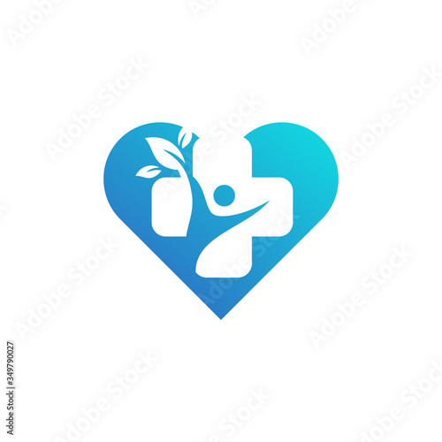 Healthcare Medical Heart Logo Design Vector. 