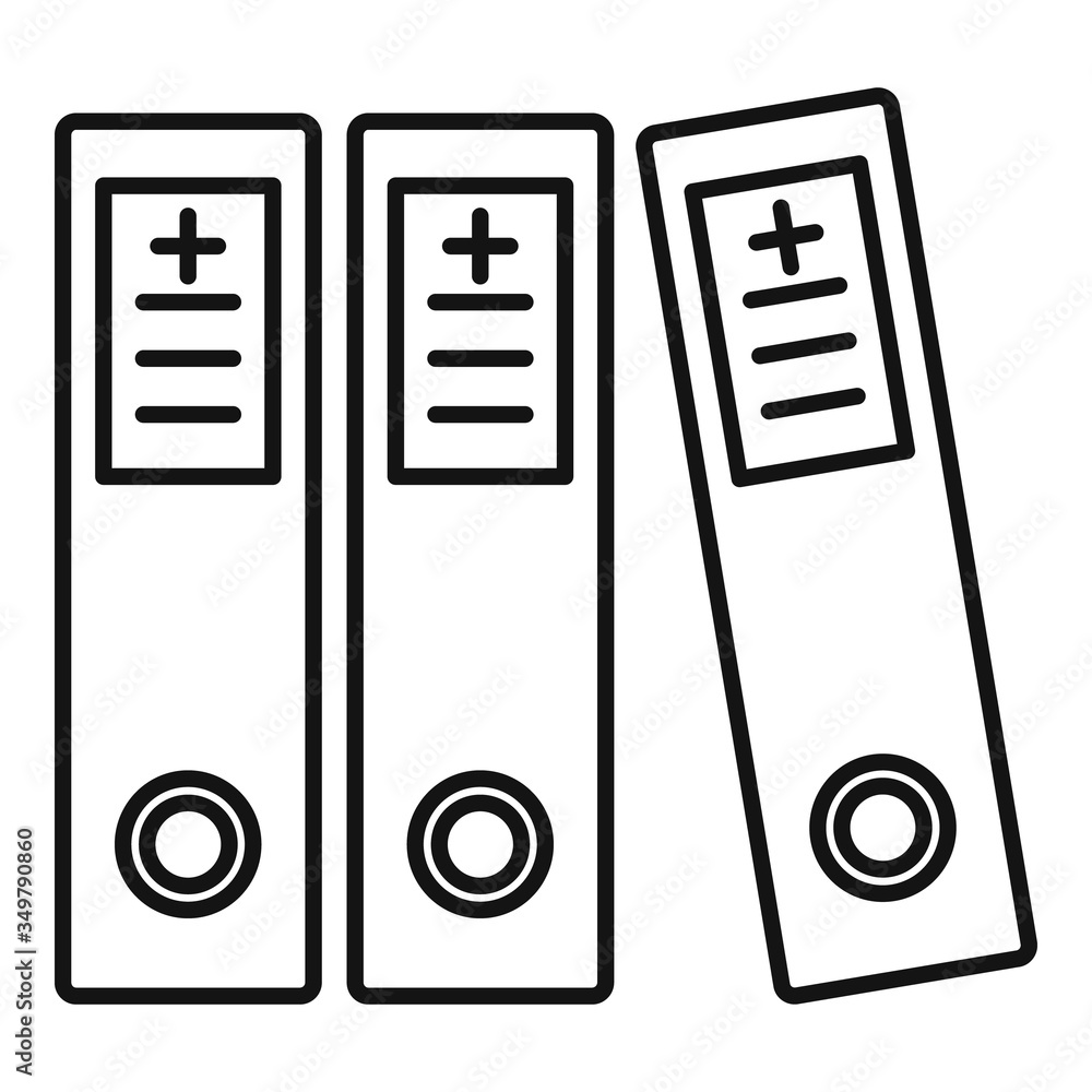 Medical family folders icon. Outline medical family folders vector icon for web design isolated on white background Medical family folders icon. Outline medical family folders vector icon for web design isolated on white background