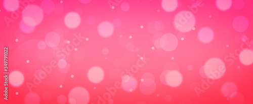 Glowing pink circles.  Spring concept.  Blurred bokeh circles.  Website banner.  Celebration. © Kubizm