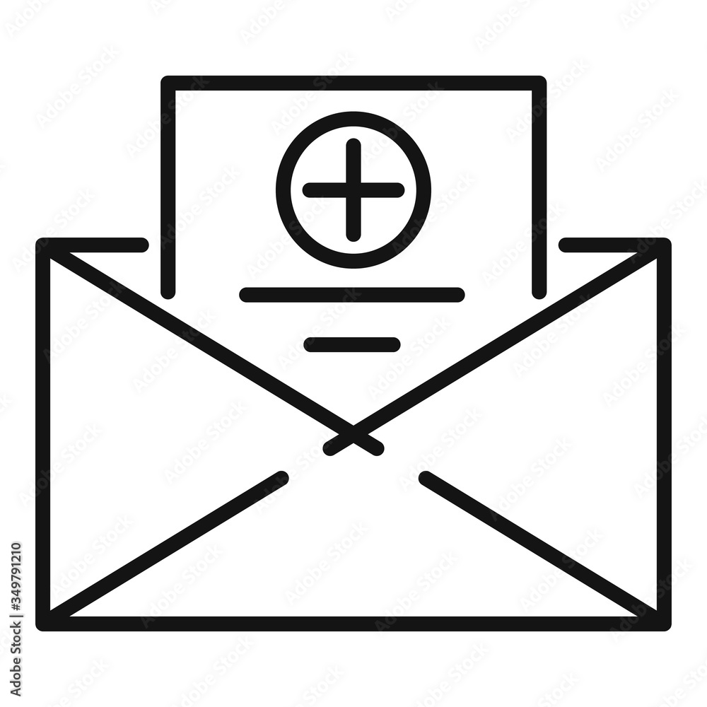 Medical doctor mail icon. Outline medical doctor mail vector icon for web design isolated on white background Medical doctor mail icon. Outline medical doctor mail vector icon for web design isolated on white background