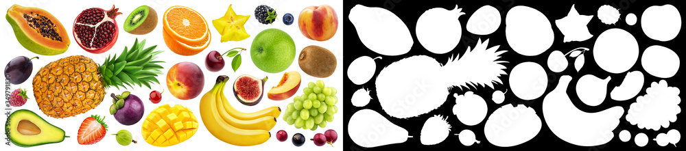 Fruits and berries collection with alpha channel Fruits and berries collection with alpha channel