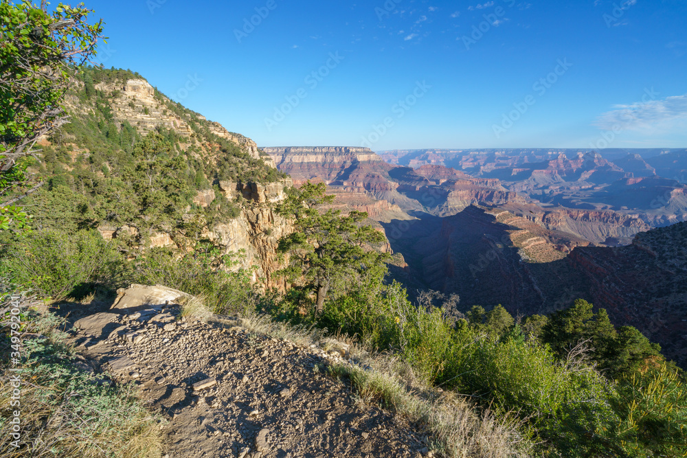 hiking the grandview trail at the south rim of grand canyon in arizona,usa