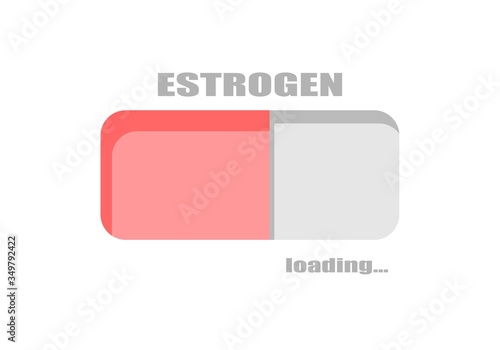 Hormone estrogen level measuring scale. Health care concept illustration. Progress or loading bar.