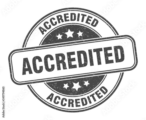 accredited stamp. accredited round grunge sign. label