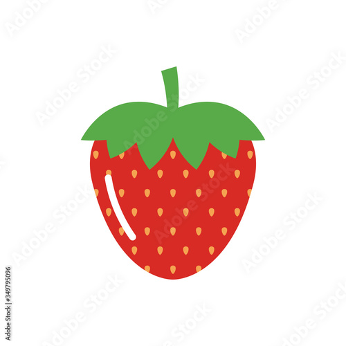 Strawberry flat icon, isolated on white background