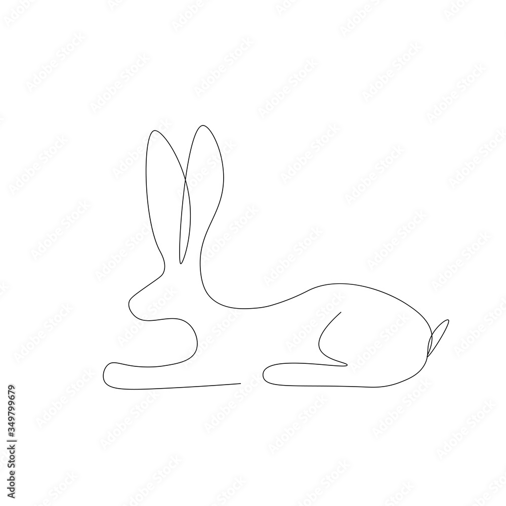 Bunny silhouette animal on white background, vector illustration