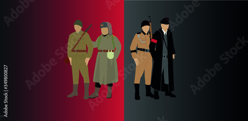 ww2 german and russian soldiers.