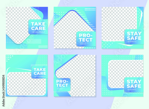 Healthcare social media post banner templates collection
