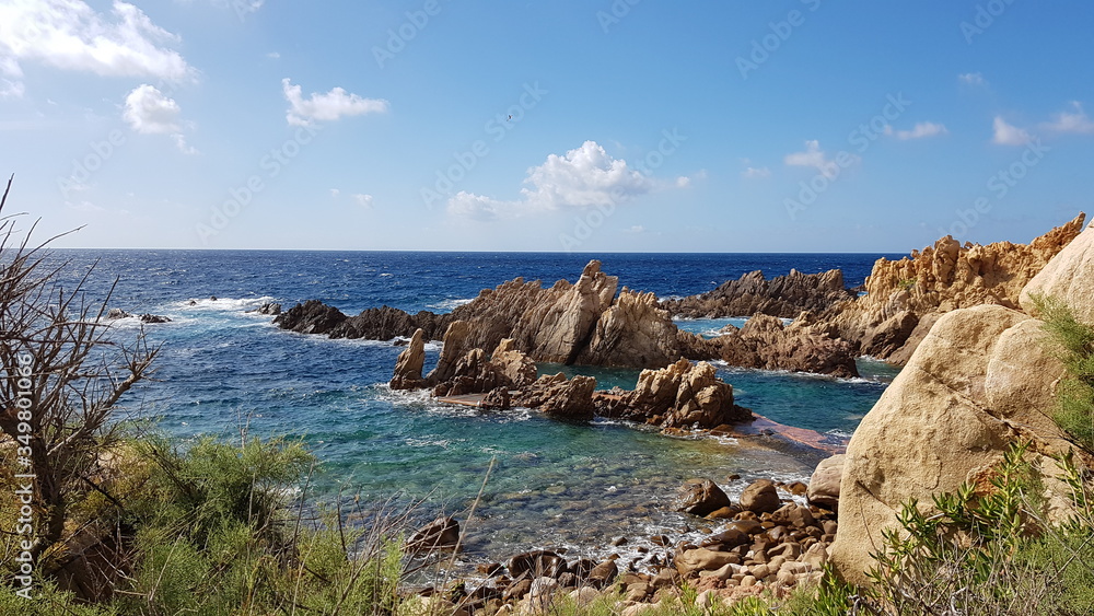 Rocky coast of the sea near Castelsardo, Sardinia