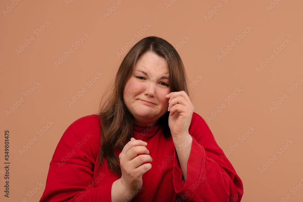 Frustrated young girl, tears on her face. Frustrated young girl, tears on her face.