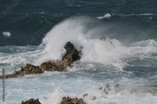 waves on the rocks