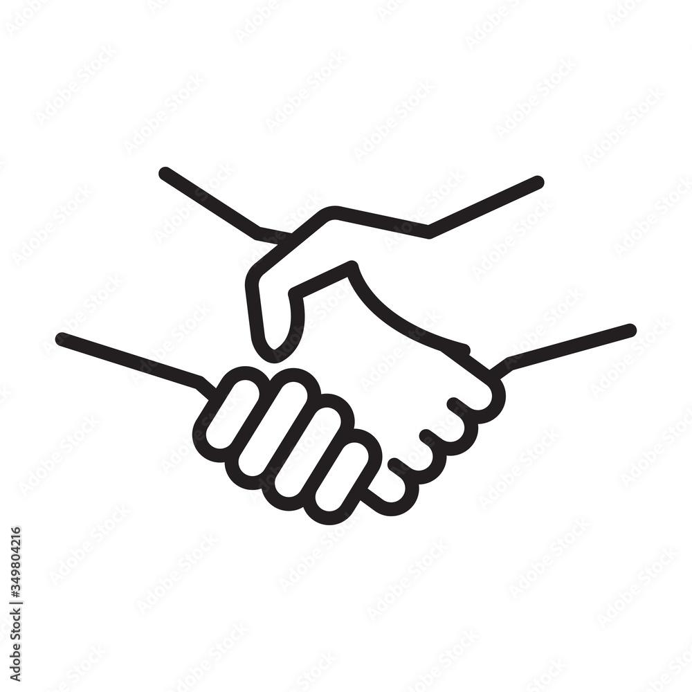 Handshake line icon. Partnership and agreement symbol Handshake line icon. Partnership and agreement symbol