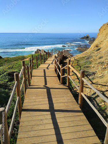 stairs to the beach in the south of portugal photo