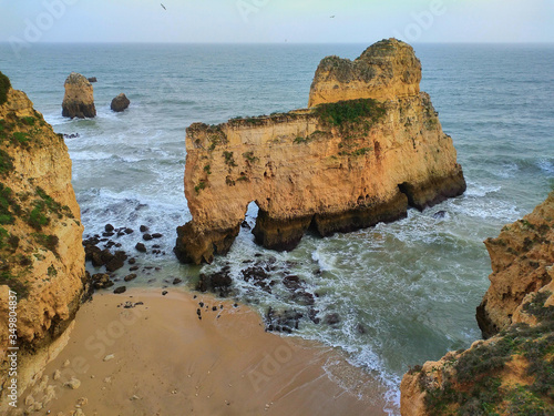 cliffs in the sea in portugal algarve