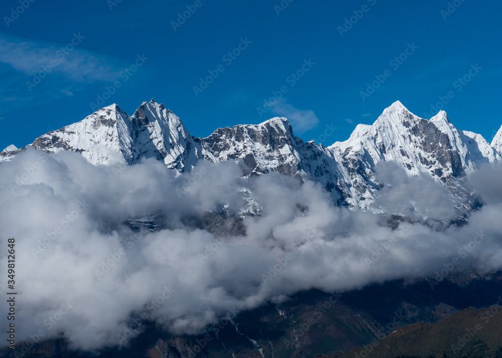 Mountain range in the way to mount Everest , Khumbu valley, Sagarmatha national park, Nepal