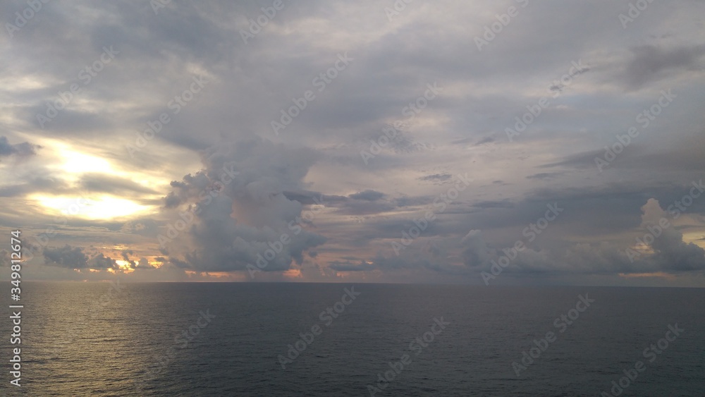 rain clouds at sea