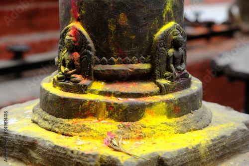 Kathmandu Nepal - Swayambhu temple complex sacrifices to Buddha photo