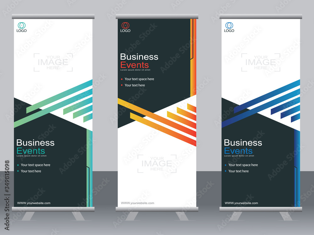 Business banner roll up set,standee banner template,Modern banner.