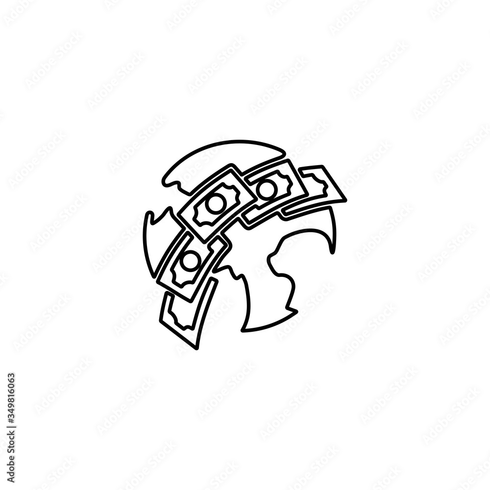 Global currency exchange icon. International money transfer sign. Worldwide financial transactions symbol. Global economy, international finance concept. Line icon design for perfect business concept. Global currency exchange icon. International money transfer sign. Worldwide financial transactions symbol. Global economy, international finance concept. Line icon design for perfect business concept.
