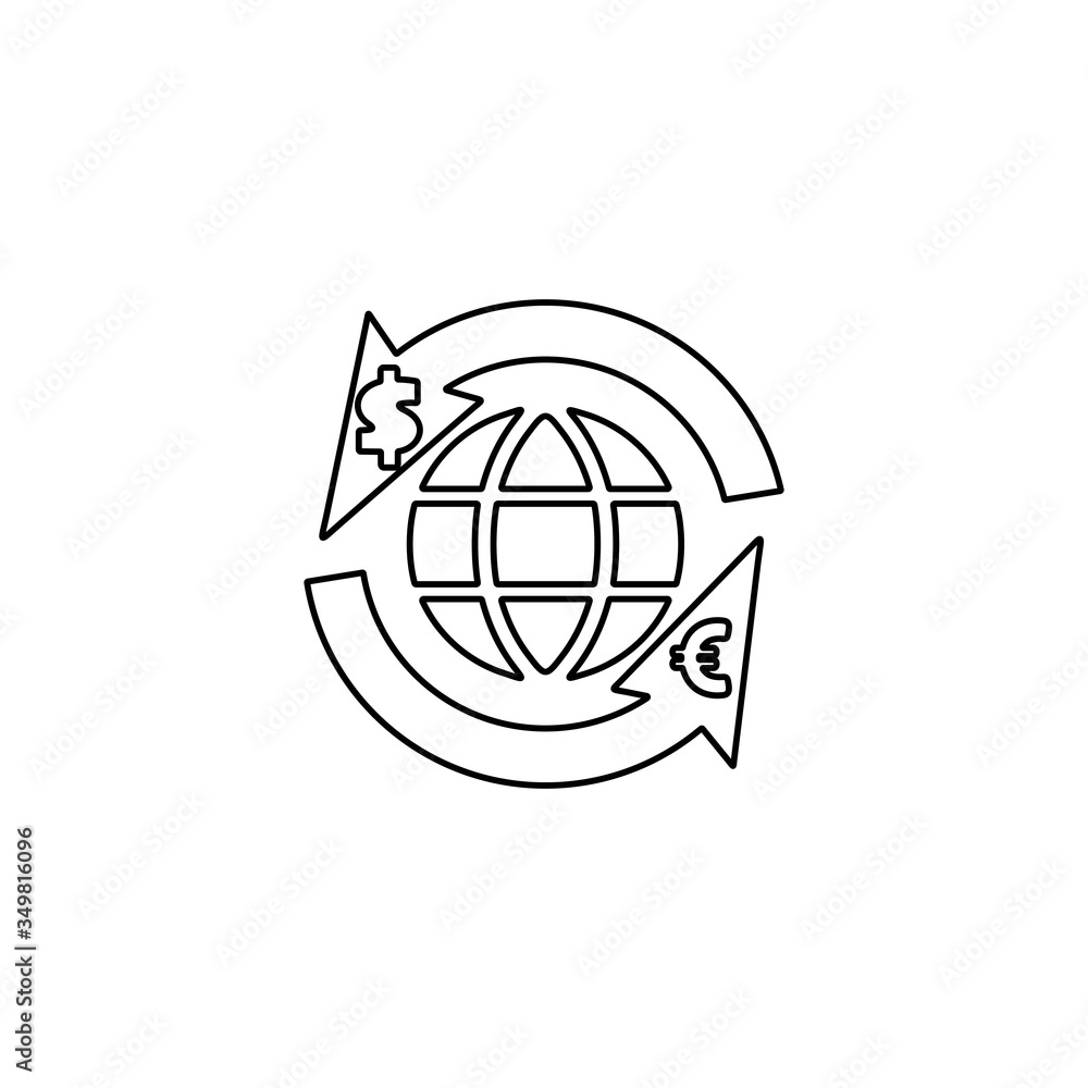 Global currency exchange icon. International money transfer sign ...