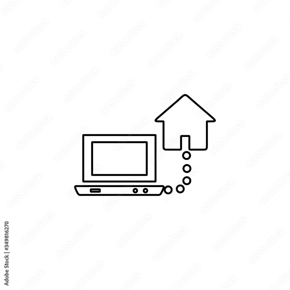 Concept of smart house technology. IoT integrated home with centralized control of lighting, heating, ventilation and air conditioning, security and video surveillance. Internet of things line icon. Concept of smart house technology. IoT integrated home with centralized control of lighting, heating, ventilation and air conditioning, security and video surveillance. Internet of things line icon.