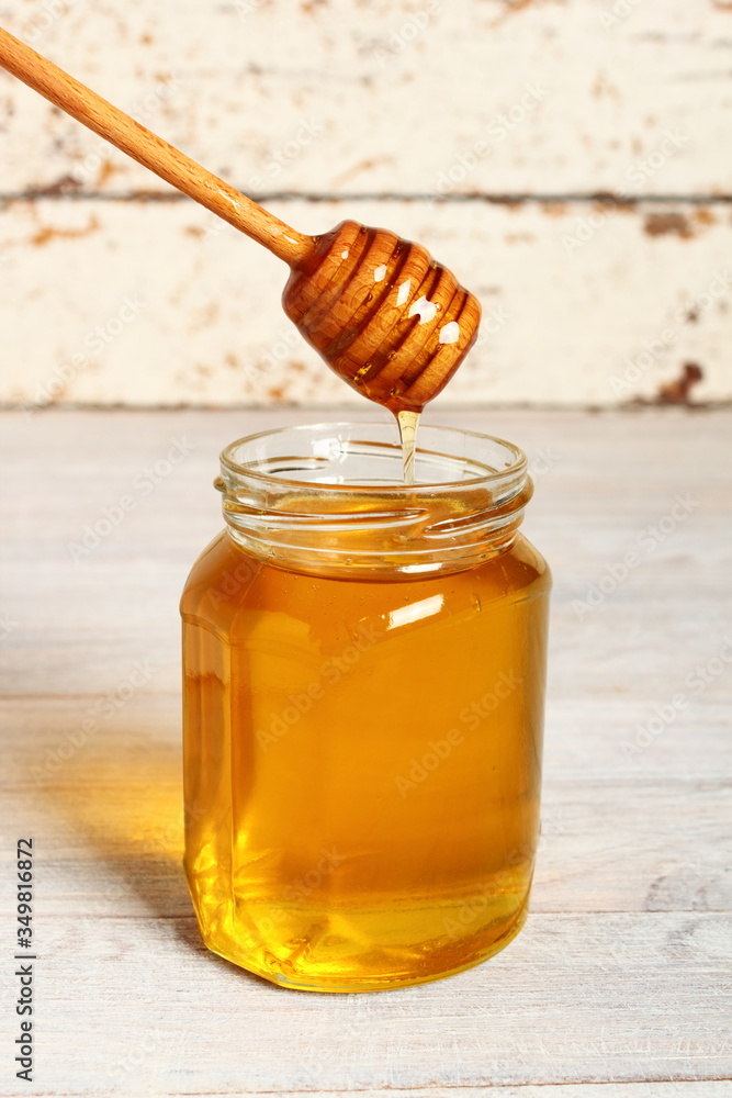 Jar of Honey with Honey Dipper Jar of Honey with Honey Dipper