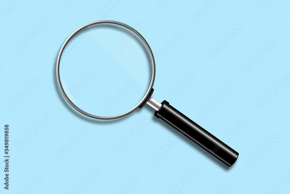 Magnifying glass on a blue background. Isolated. Magnifying glass on a blue background. Isolated.